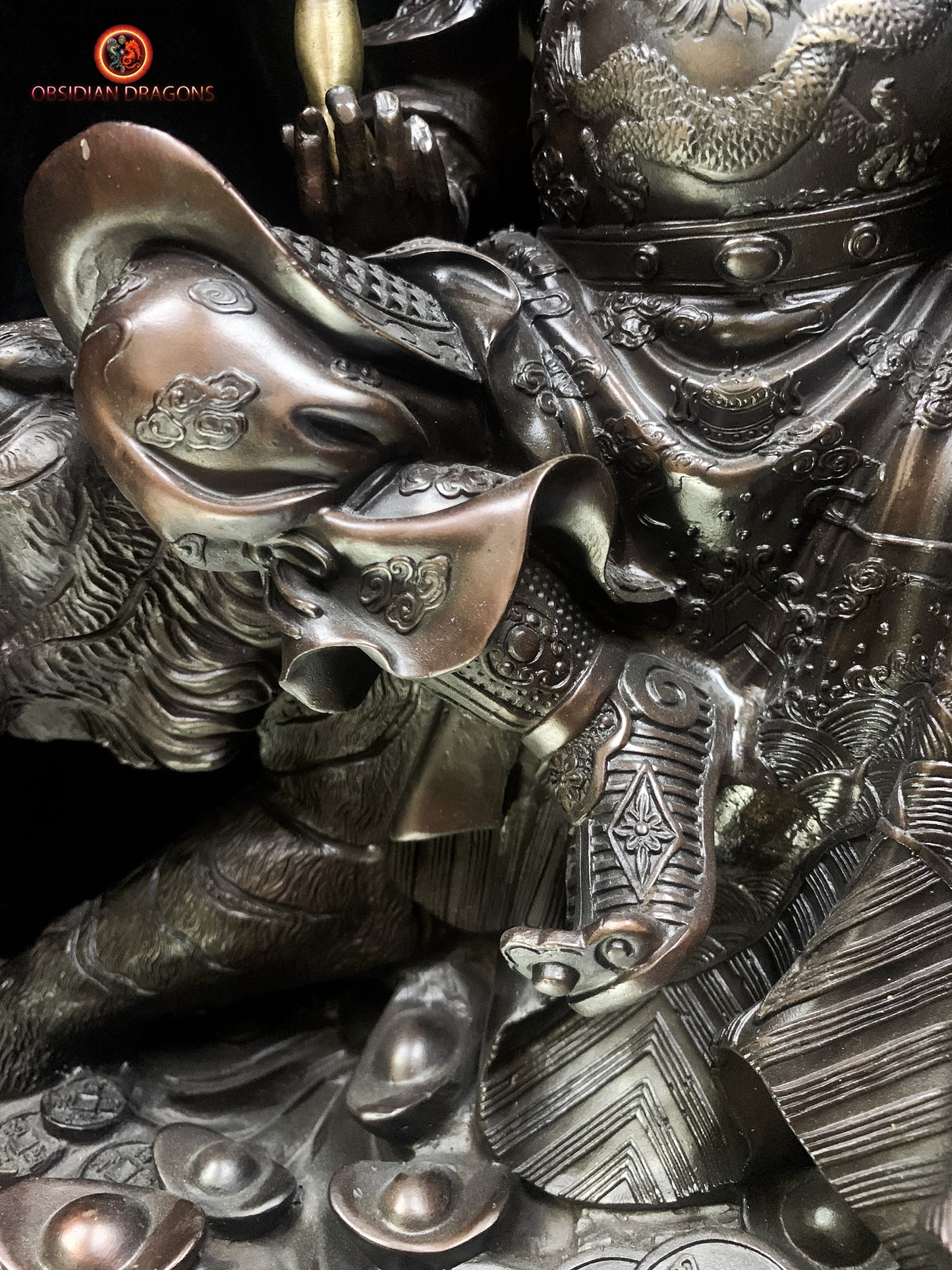 Statue de Zhao Gongming en bronze - Richesse et Protection | obsidian dragons