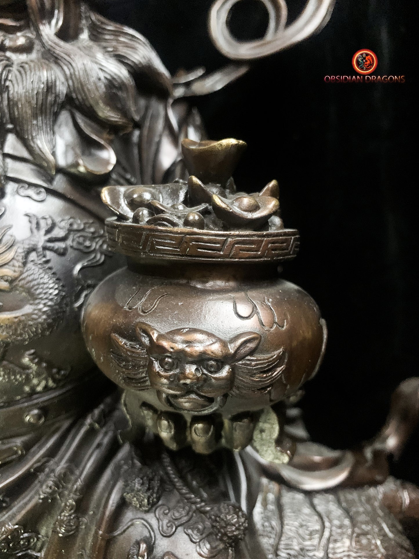 Statue de Zhao Gongming en bronze - Richesse et Protection | obsidian dragons