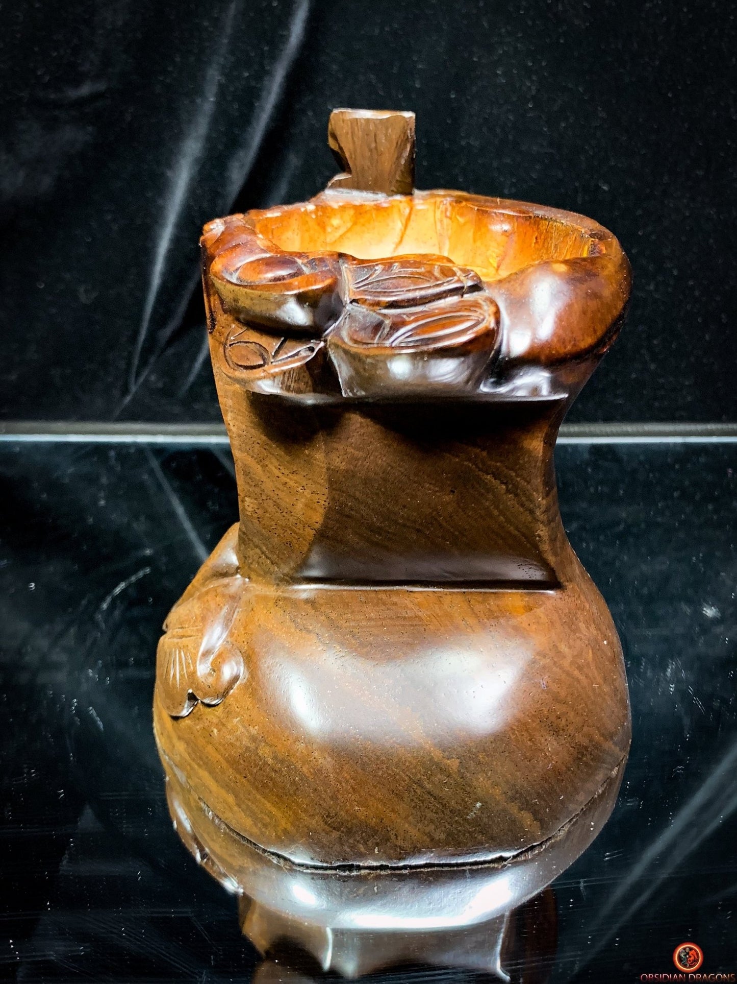 Statuette Bouddha Acala – Quartz Fumé – Rare et Unique - obsidian dragons