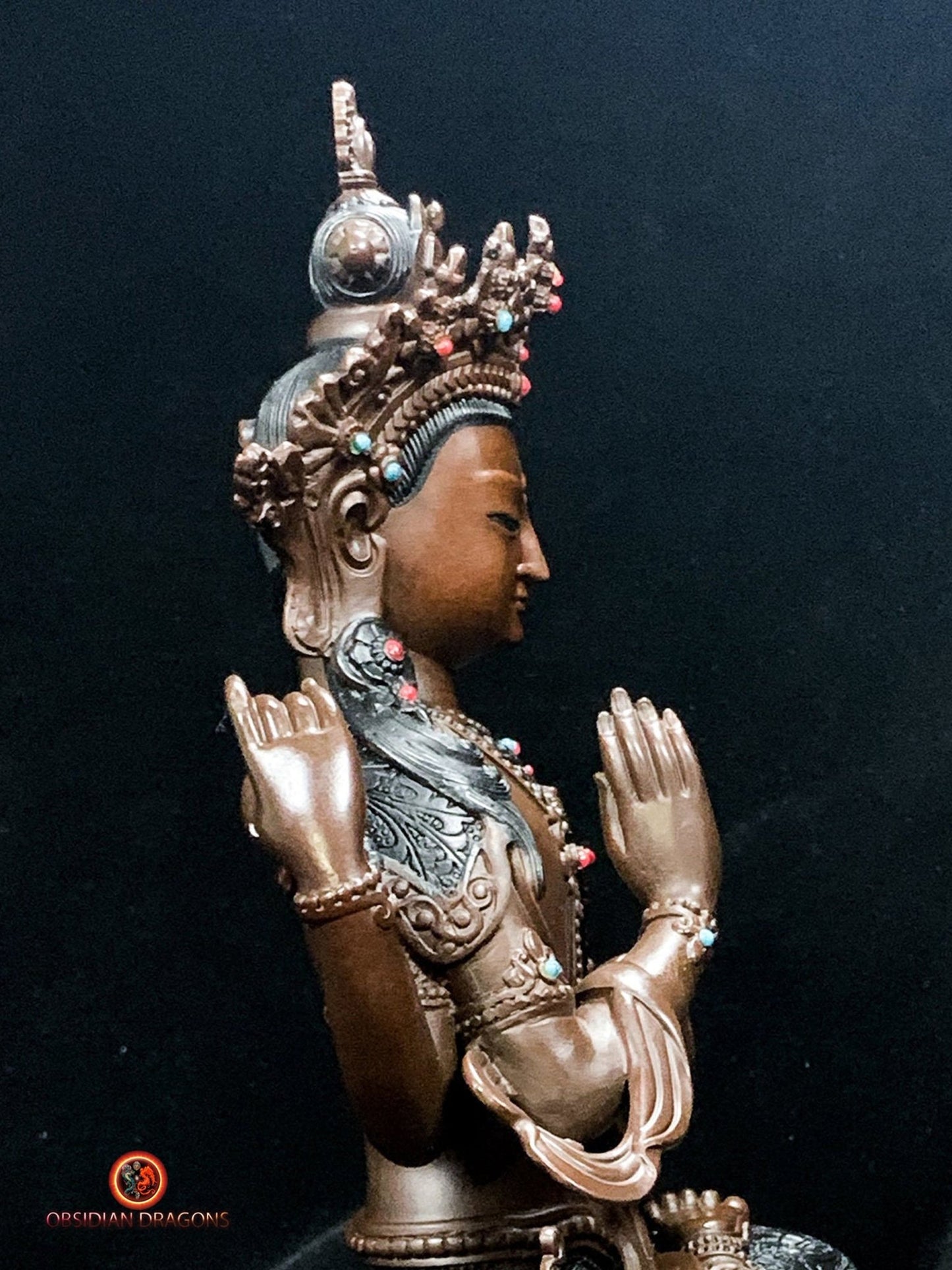 Statuette de Chenrezig en Bronze - Rare et Exceptionnelle | obsidian dragons