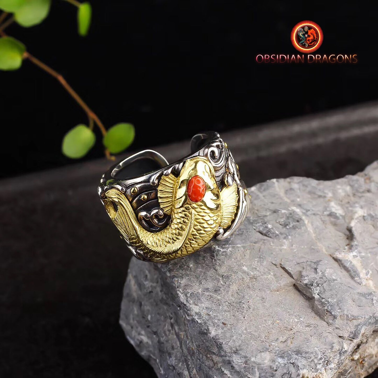 Bague carpe Koï: Chance & Persévérance