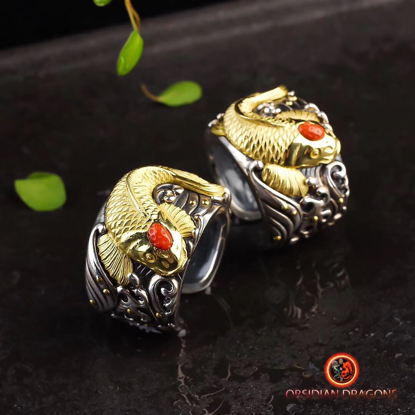 Bague carpe Koï: Chance & Persévérance