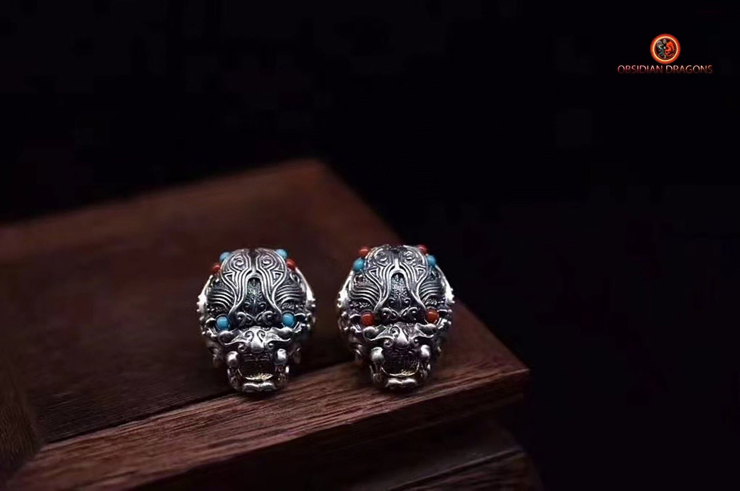 Bague Feng shui- Bague démon protecteur du yang | obsidian dragons