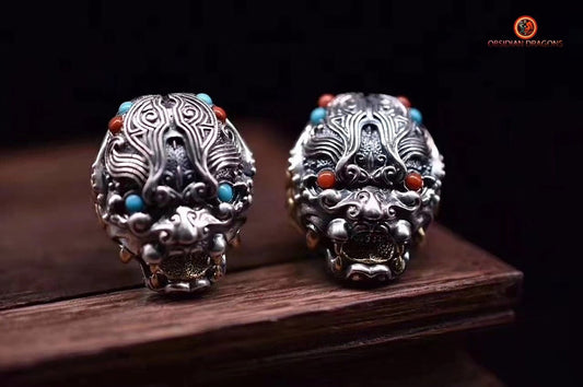 Bague Feng shui- Bague démon protecteur du yang | obsidian dragons