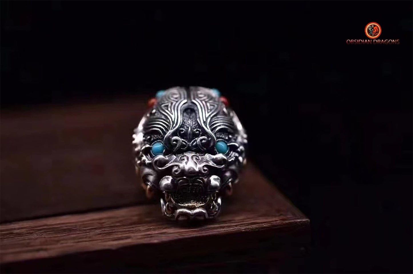 Bague Feng shui- Bague démon protecteur du yang | obsidian dragons