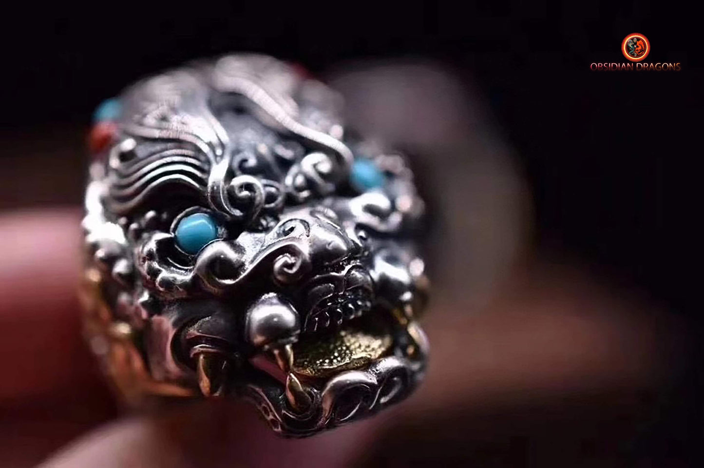 Bague Feng shui- Bague démon protecteur du yang | obsidian dragons