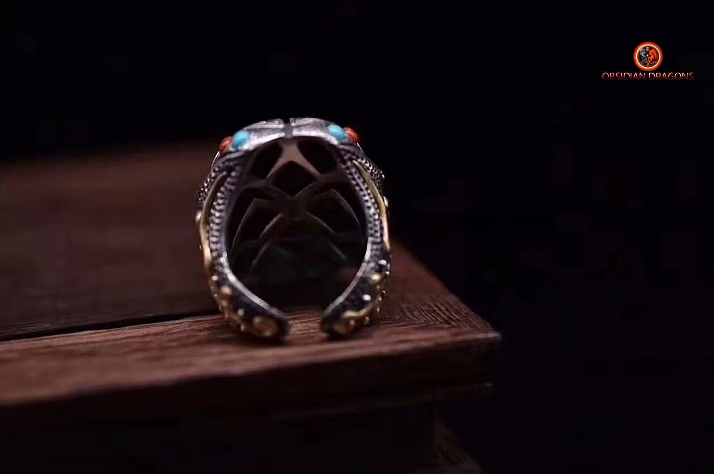 Bague Feng shui- Bague démon protecteur du yang | obsidian dragons