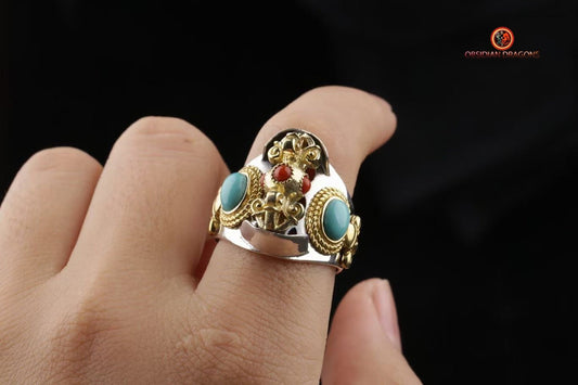 Bague tournante Dorje - Bouddhisme vajrayana |obsidian dragons