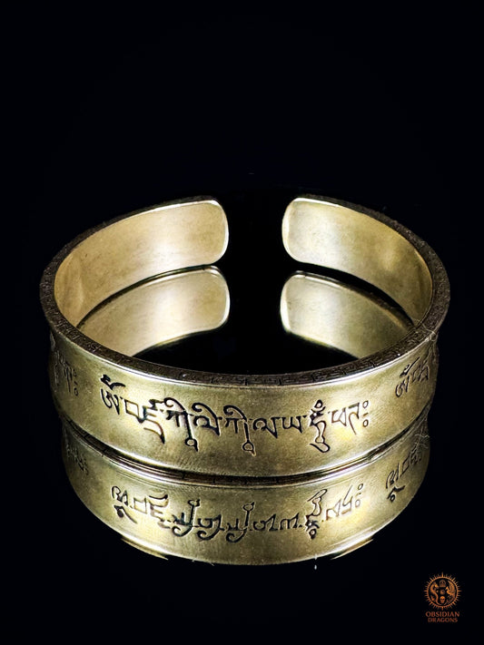 Bracelet bouddhiste en cuivre – Protection de Guru Rinpoche - obsidian dragons
