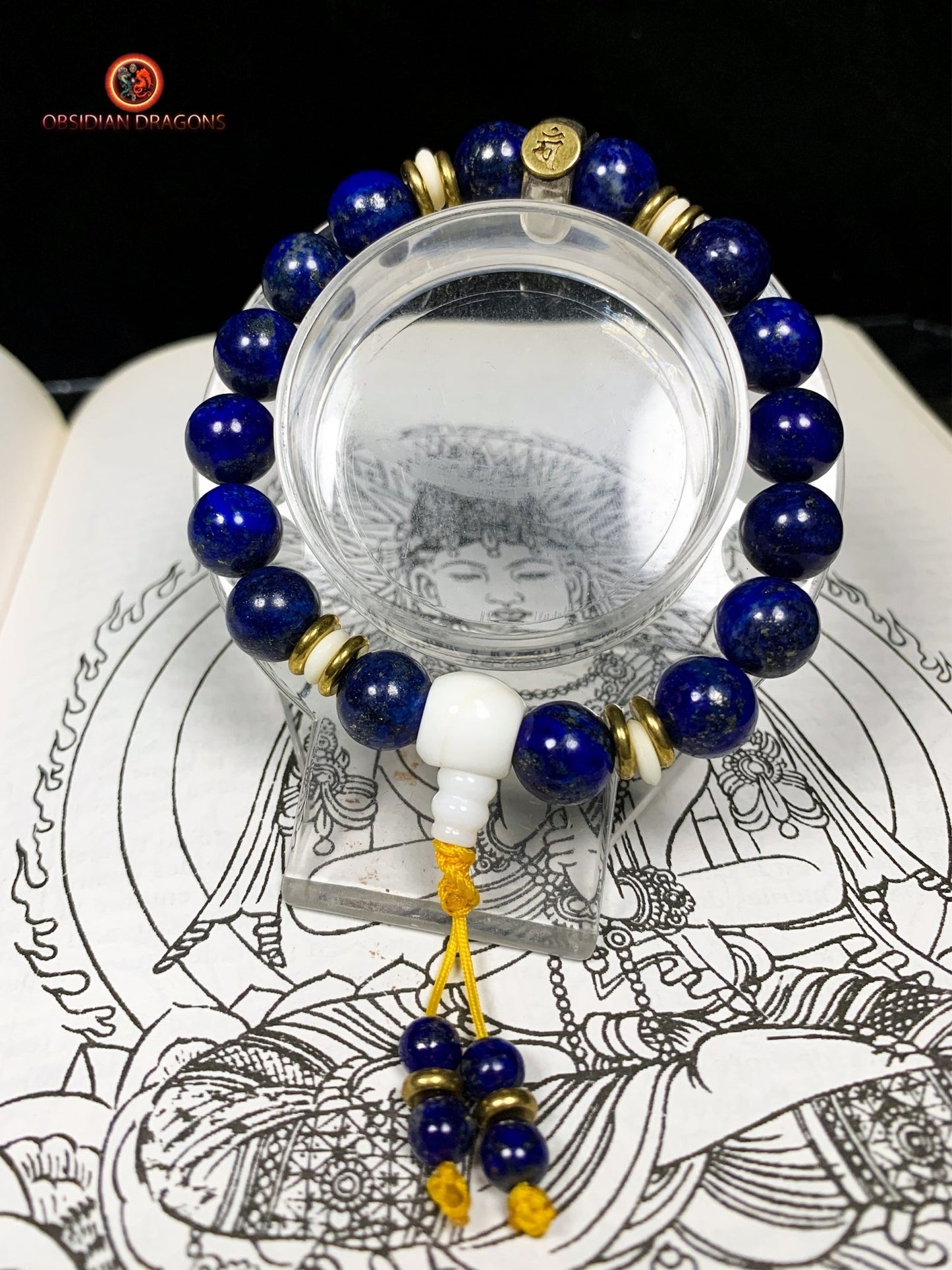 bracelet de protection bouddhiste- Bracelet en lapis lazuli | obsidian dragons