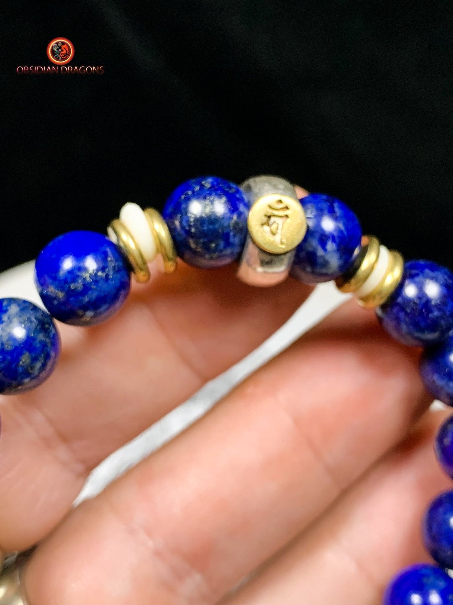 bracelet de protection bouddhiste- Bracelet en lapis lazuli | obsidian dragons
