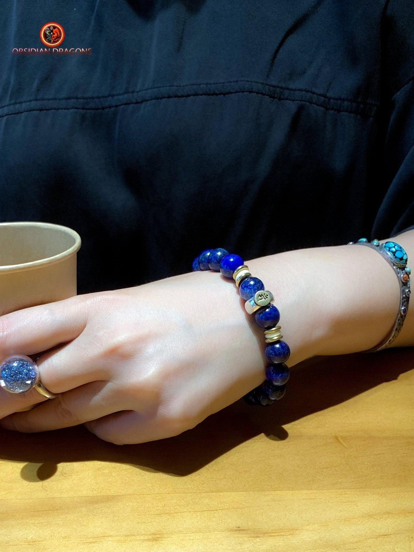 bracelet de protection bouddhiste- Bracelet en lapis lazuli | obsidian dragons