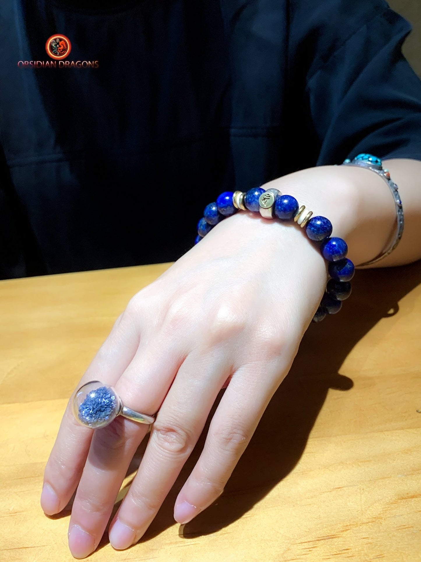 bracelet de protection bouddhiste- Bracelet en lapis lazuli | obsidian dragons