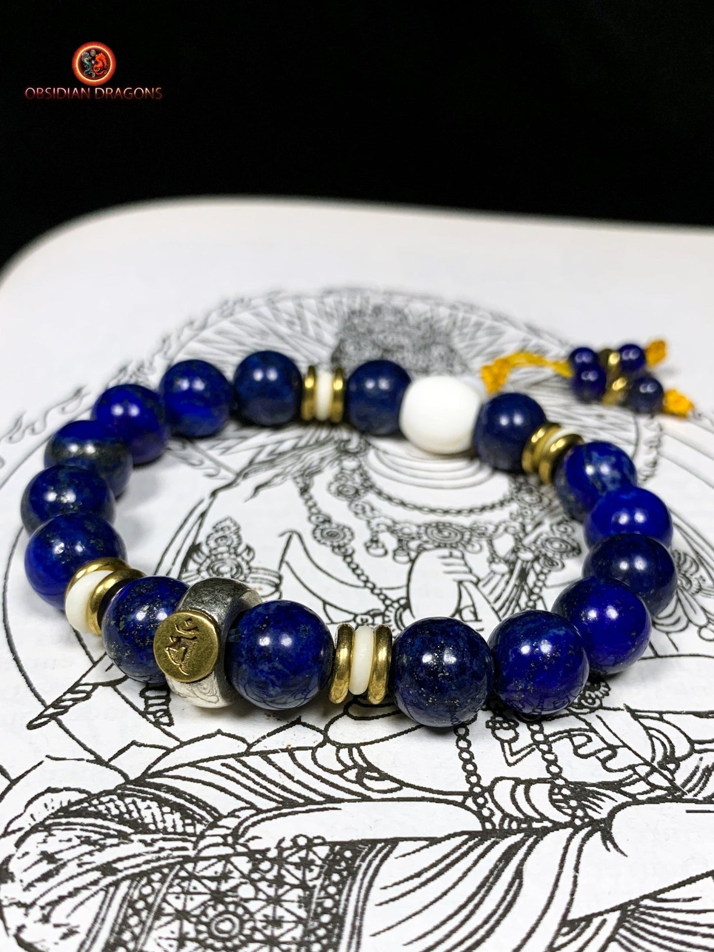 bracelet de protection bouddhiste- Bracelet en lapis lazuli | obsidian dragons