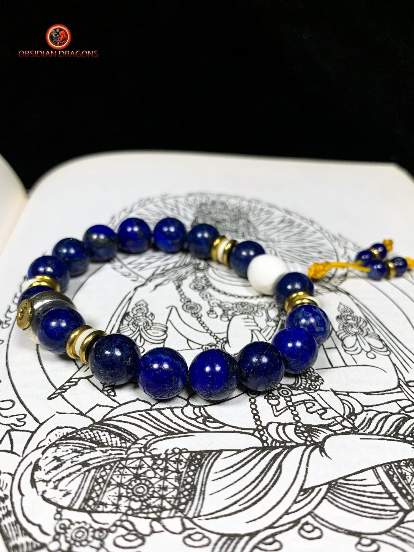 bracelet de protection bouddhiste- Bracelet en lapis lazuli | obsidian dragons