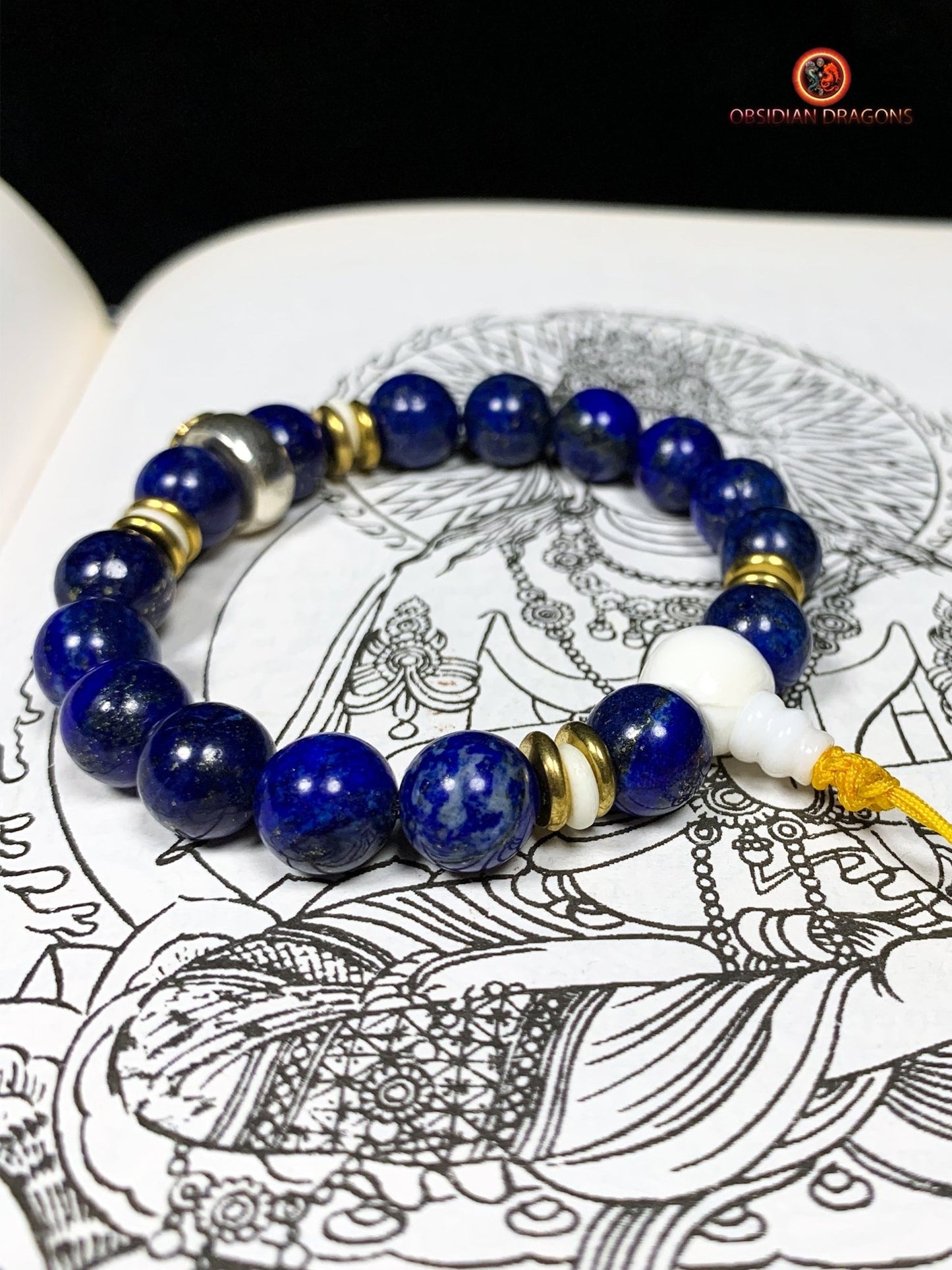 bracelet de protection bouddhiste- Bracelet en lapis lazuli | obsidian dragons