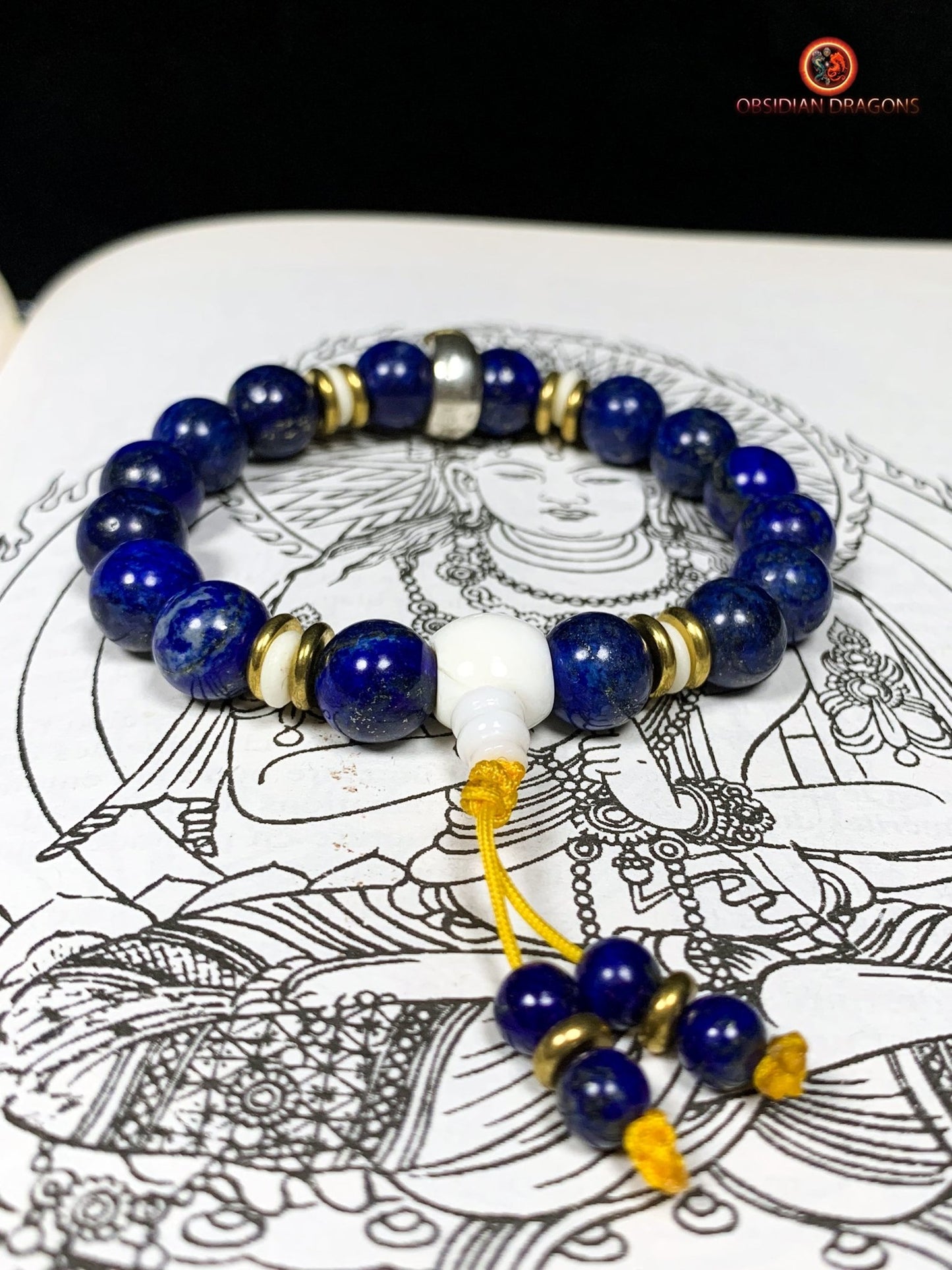 bracelet de protection bouddhiste- Bracelet en lapis lazuli | obsidian dragons