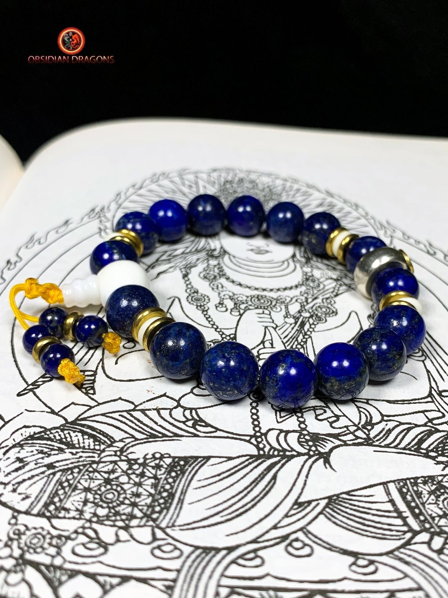 bracelet de protection bouddhiste- Bracelet en lapis lazuli | obsidian dragons