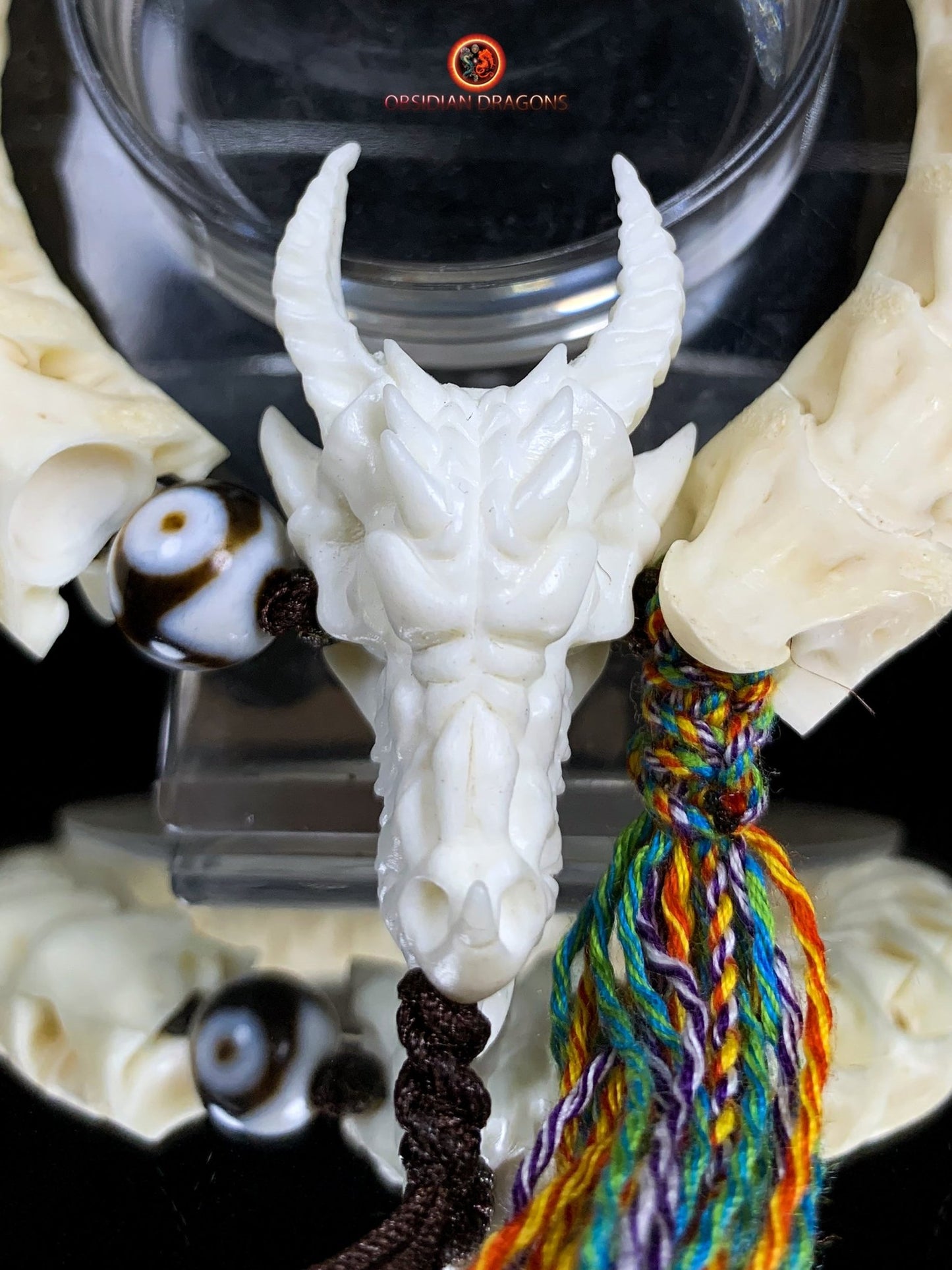 Bracelet Dragon - Bois de Cerf et Vertèbres de Serpent | obsidian dragons