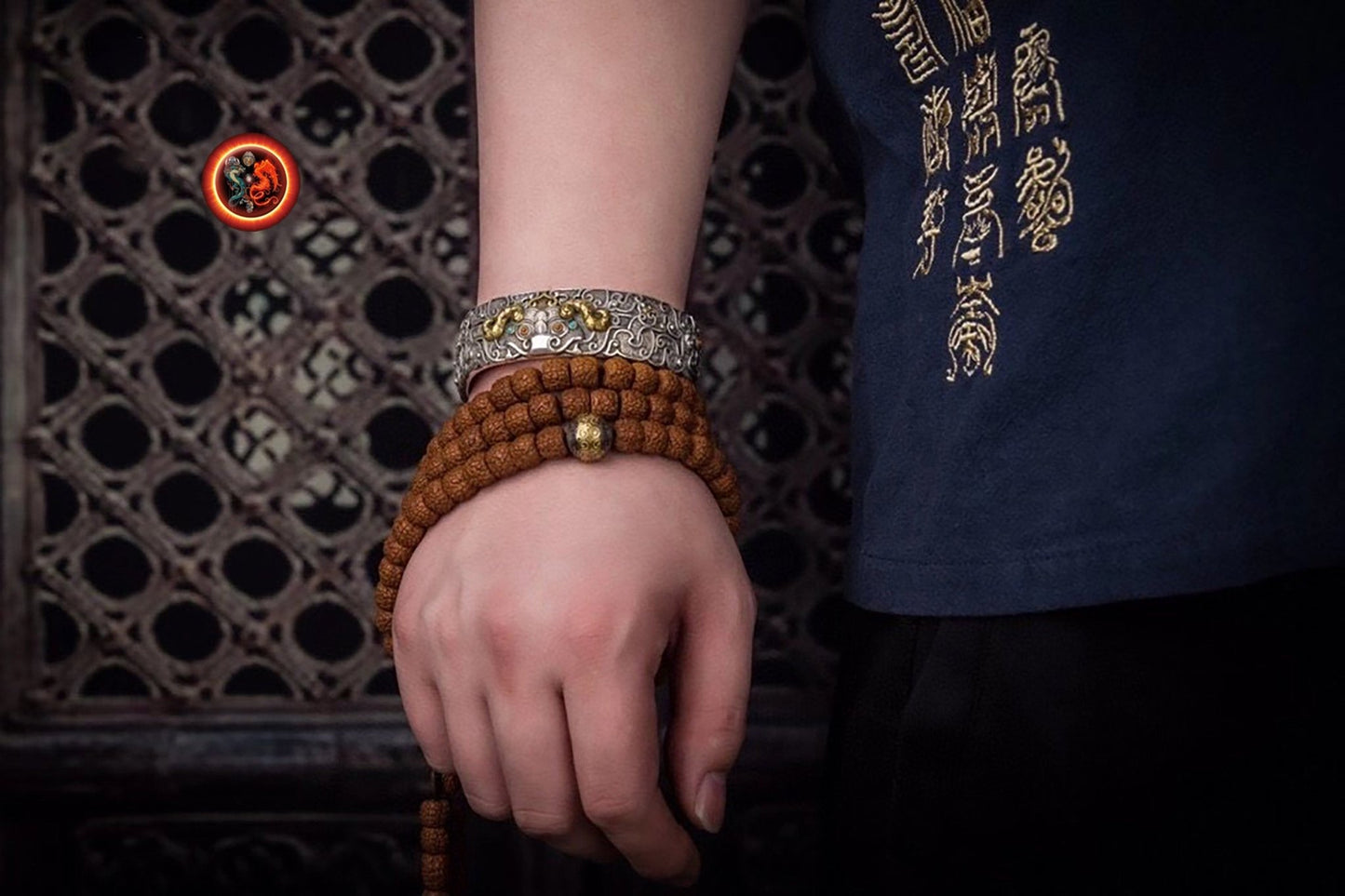 Bracelet manchette dragon-Argent 925- Taotié | obsidian dragons