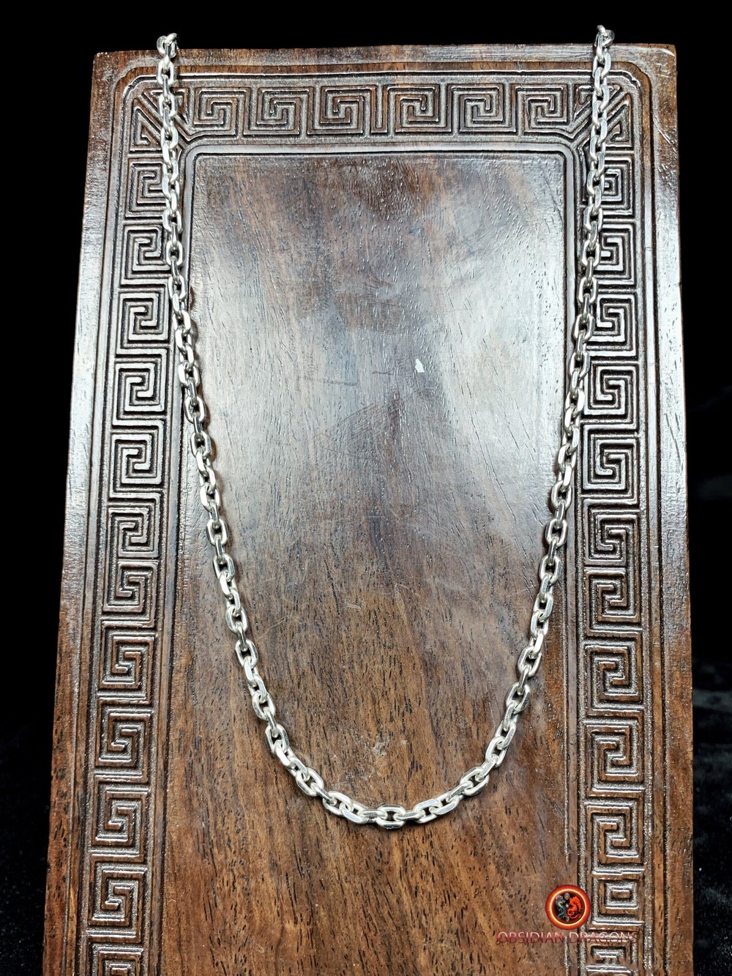 Chaîne en argent 925 à Maille forçat- 62cm | obsidian dragons