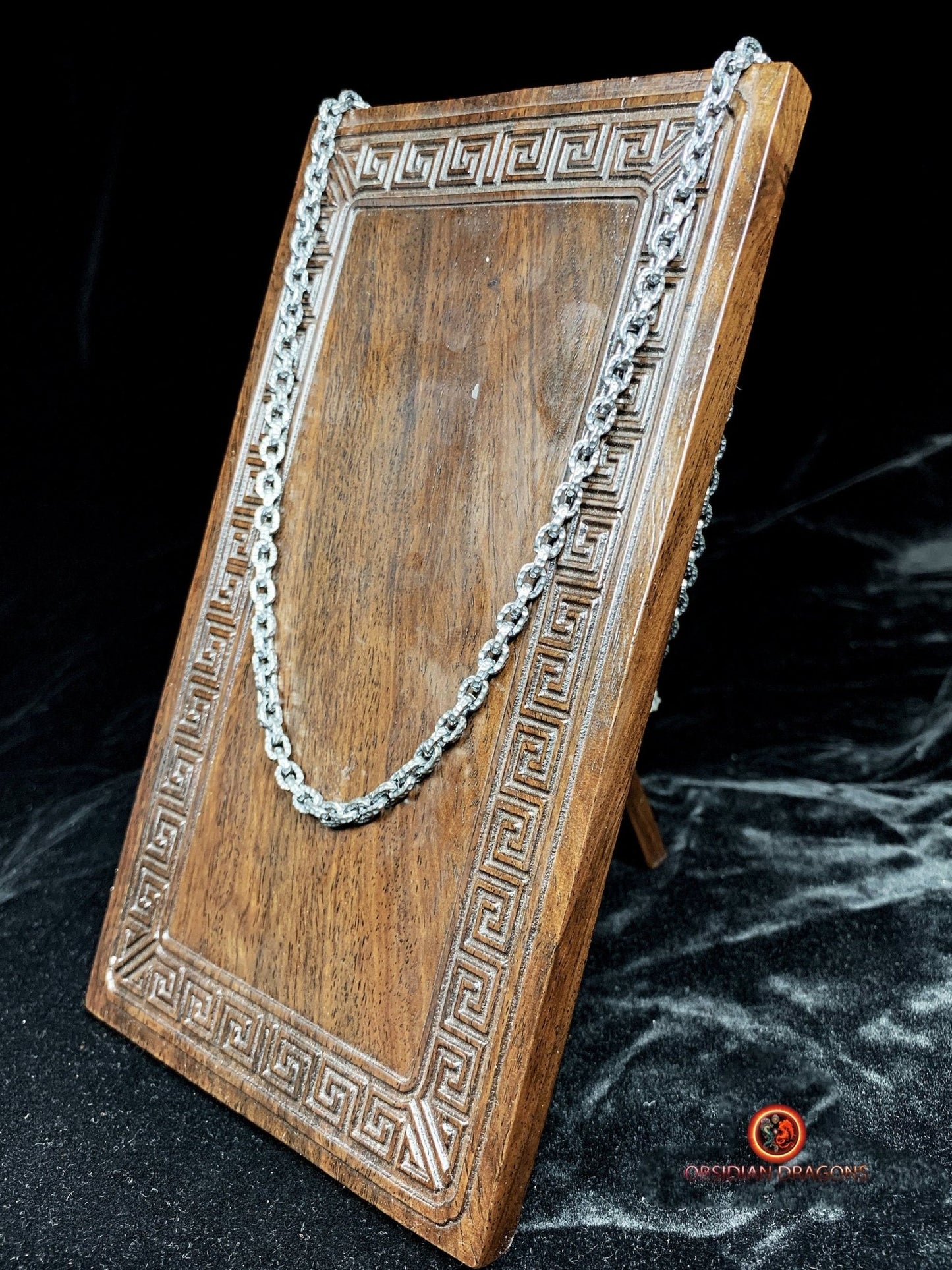 Grosse chaîne en argent 925- Maille forçat- 64cm | obsidian dragons