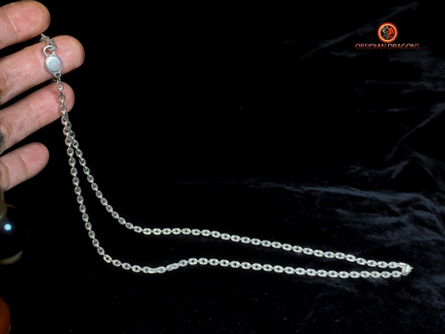 Chaîne en argent 925- Maille forçat- 66cm | obsidian dragons