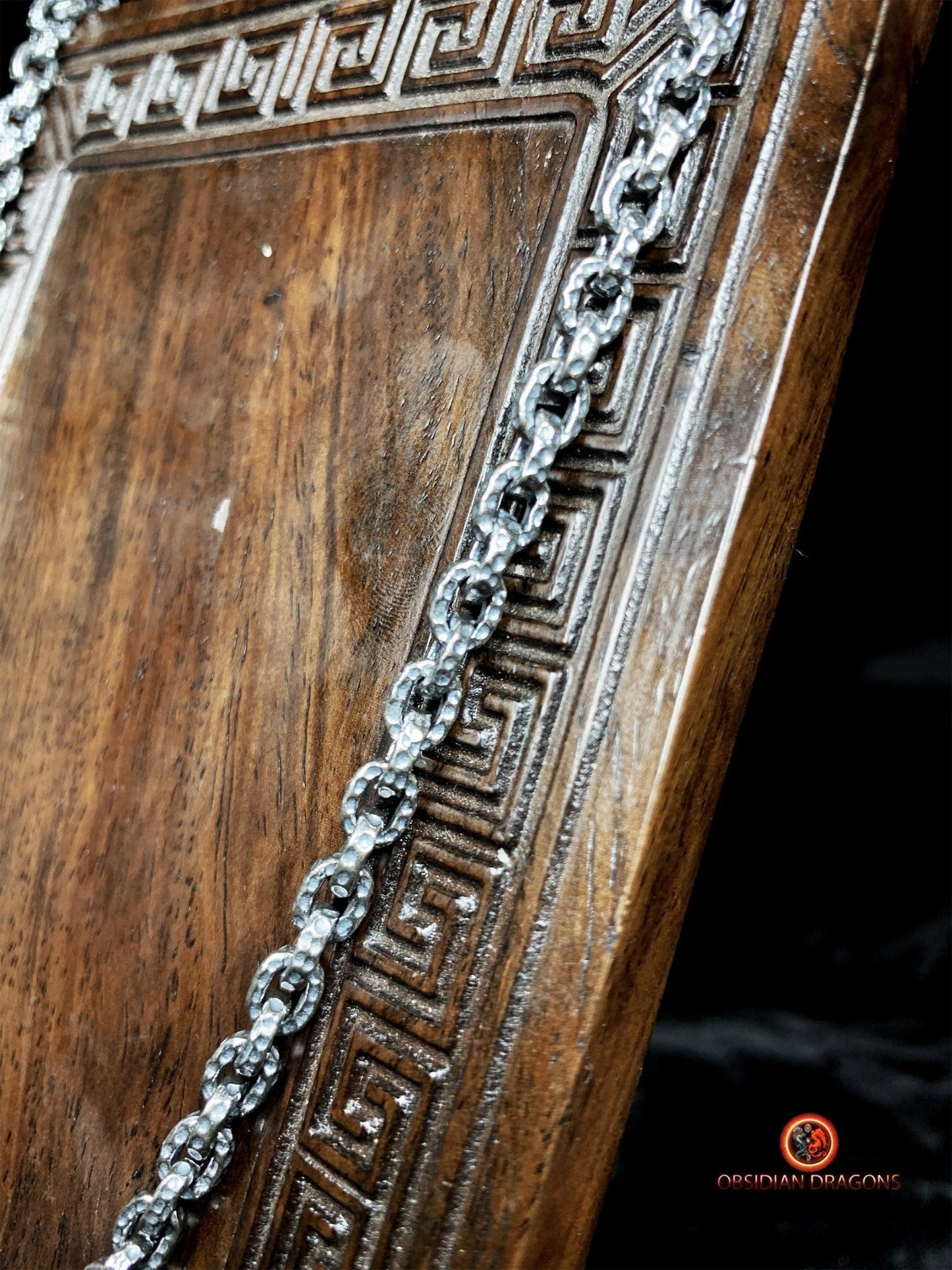 Grosse chaîne en argent 925- Maille forçat- 64cm | obsidian dragons