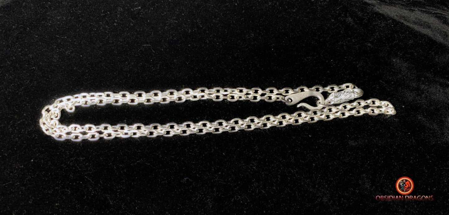 Chaîne en argent 925 Maille forçat- 64cm | obsidian dragons
