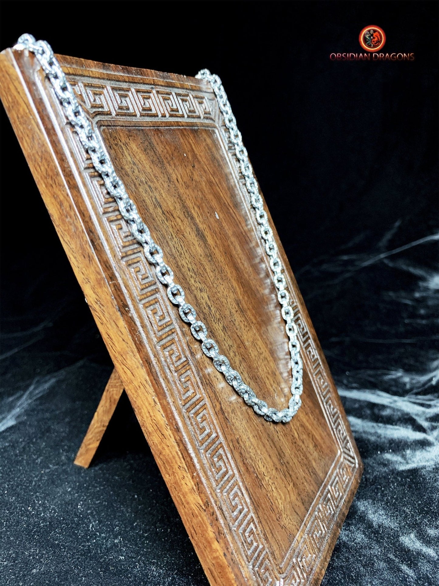 Grosse chaîne en argent 925- Maille forçat- 64cm | obsidian dragons
