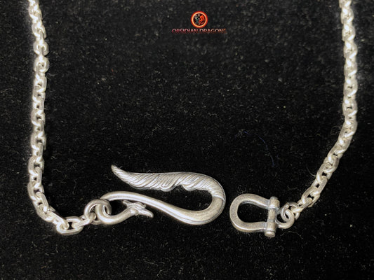 Chaîne en argent 925 à Maille forçat- 62cm | obsidian dragons