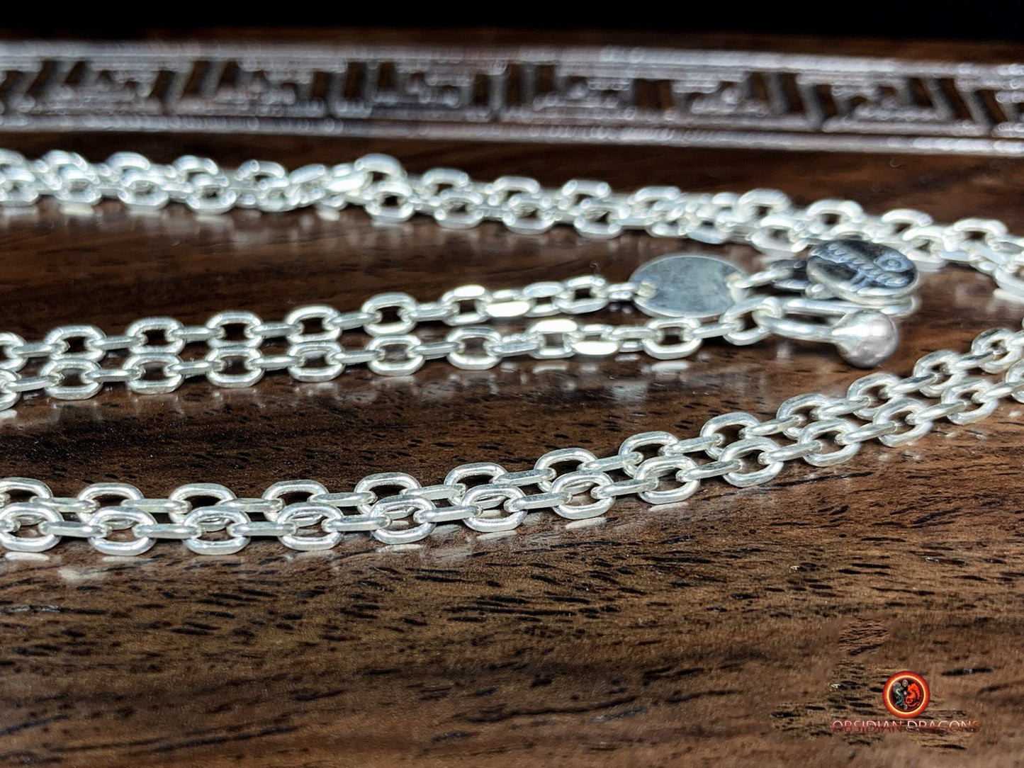 Chaîne en argent 925- Maille forçat- 54cm | obsidian dragons