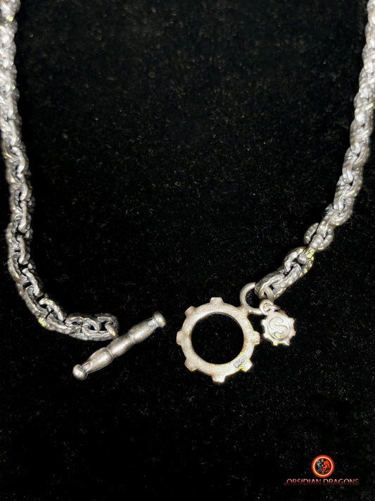 Grosse chaîne en argent 925- Maille forçat- 64cm | obsidian dragons