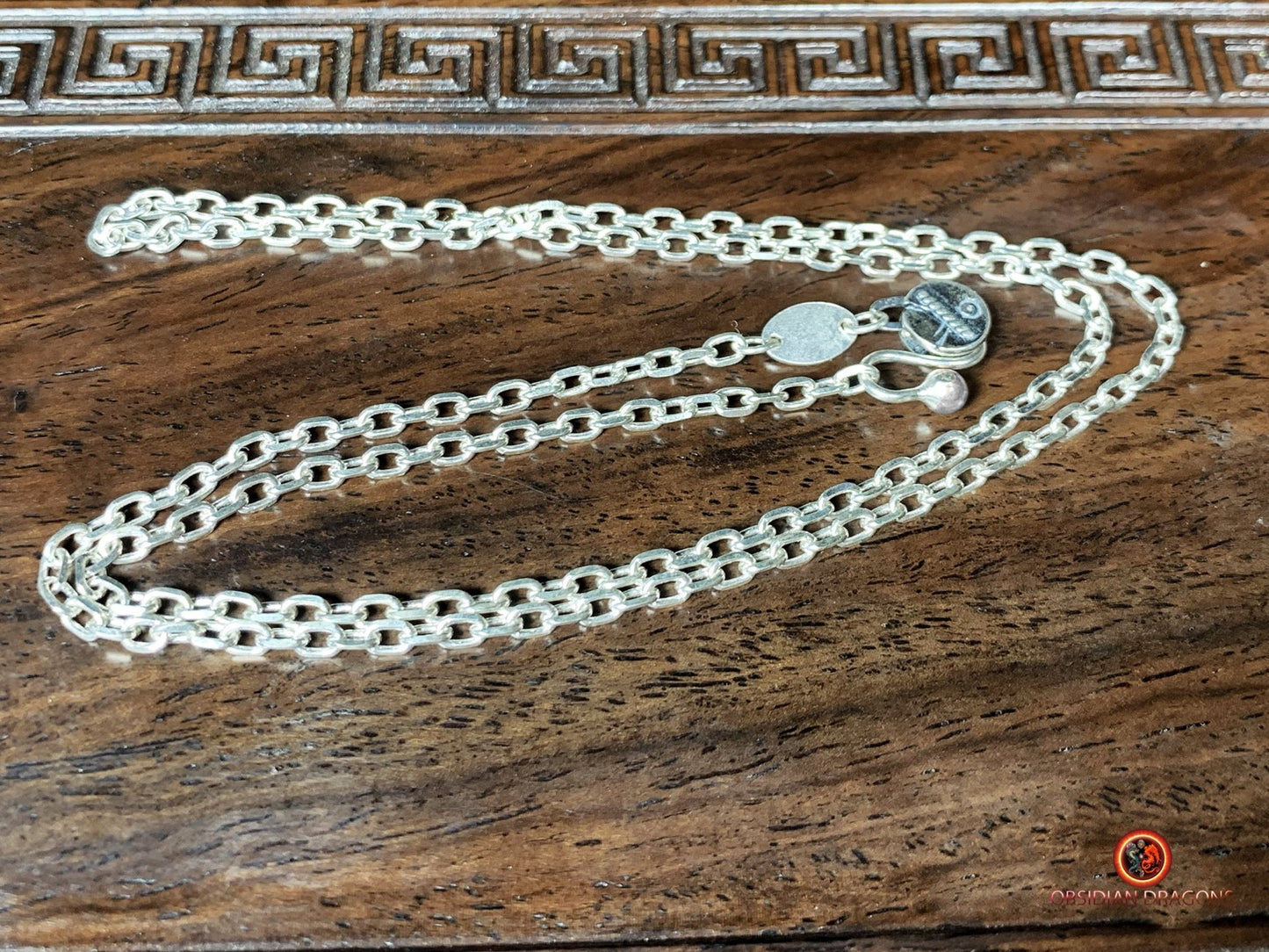 Chaîne en argent 925 à Maille forçat- 64cm | obsidian dragons