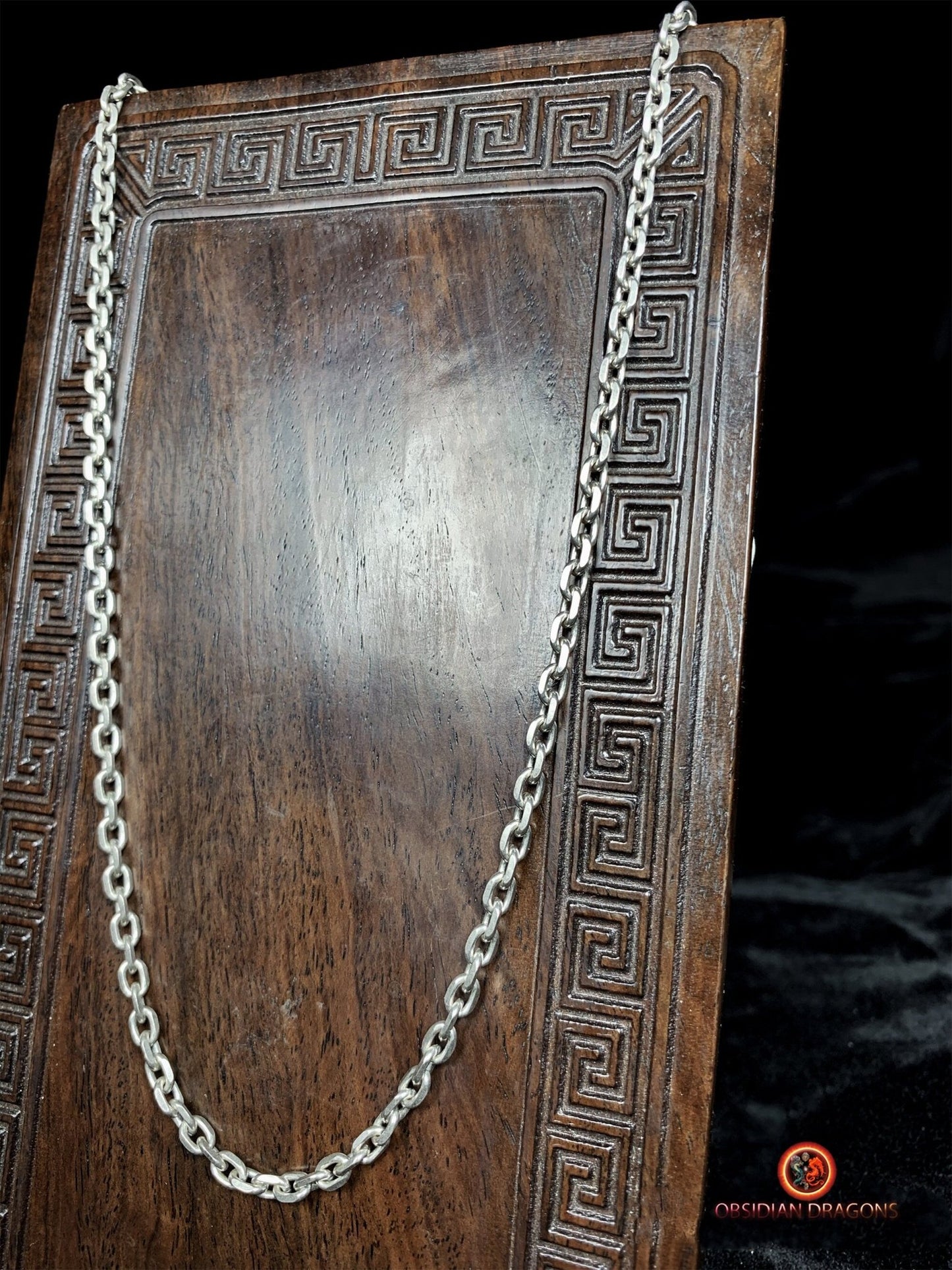 Chaîne en argent 925- Maille forçat- 66cm | obsidian dragons