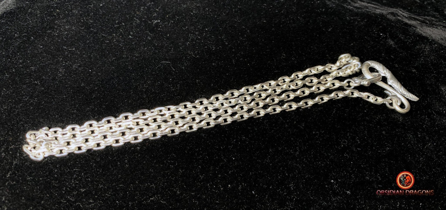 Chaîne en argent 925 à Maille forçat- 62cm | obsidian dragons