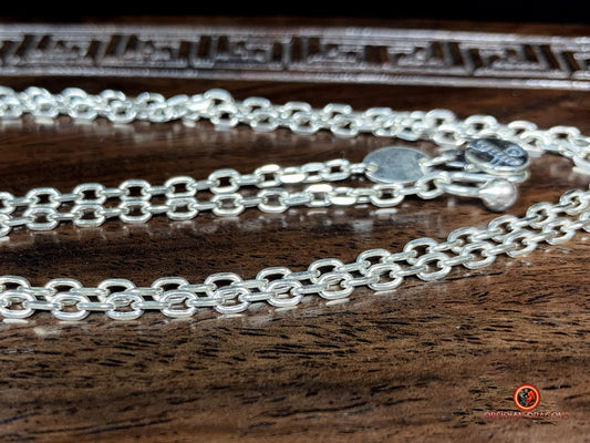 Chaîne en argent 925 à Maille forçat- 64cm | obsidian dragons