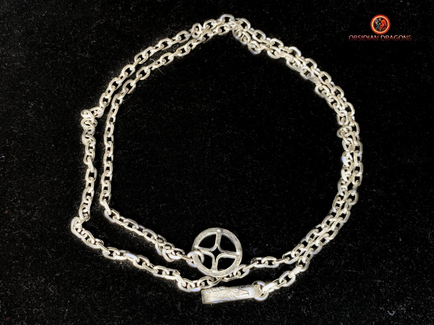 Chaîne en argent 925- Maille forçat- 64cm - obsidian dragons