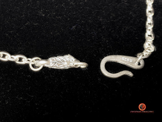 Chaîne en argent 925 Maille forçat- 64cm | obsidian dragons