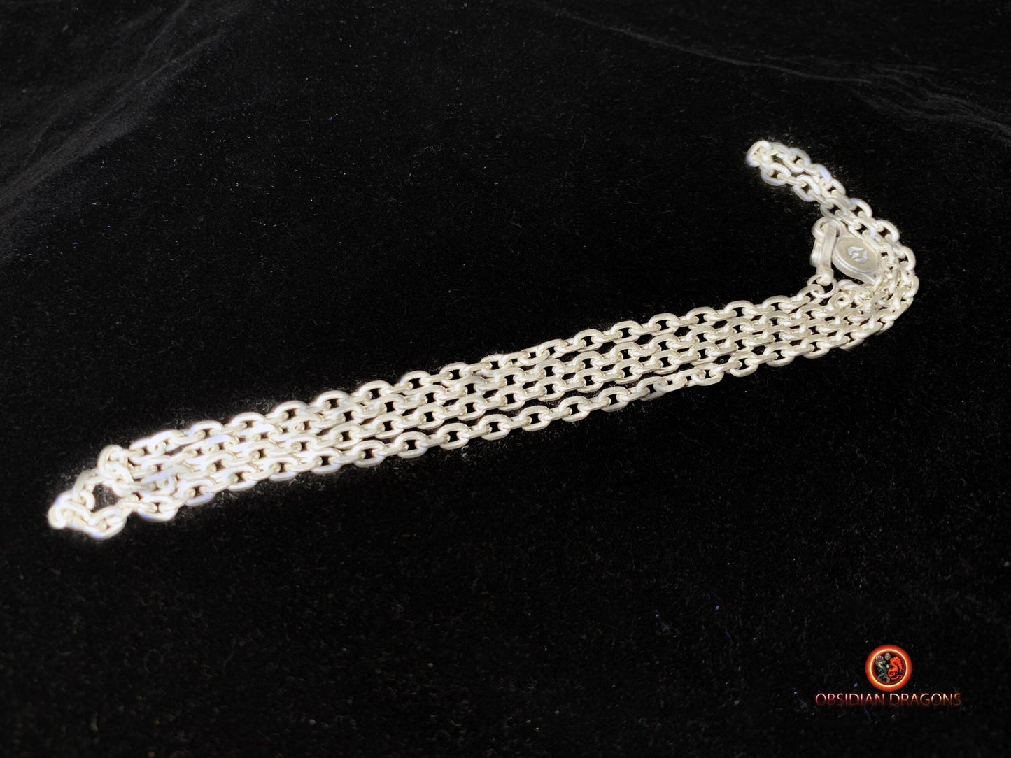 Chaîne en argent 925- Maille forçat- 66cm | obsidian dragons
