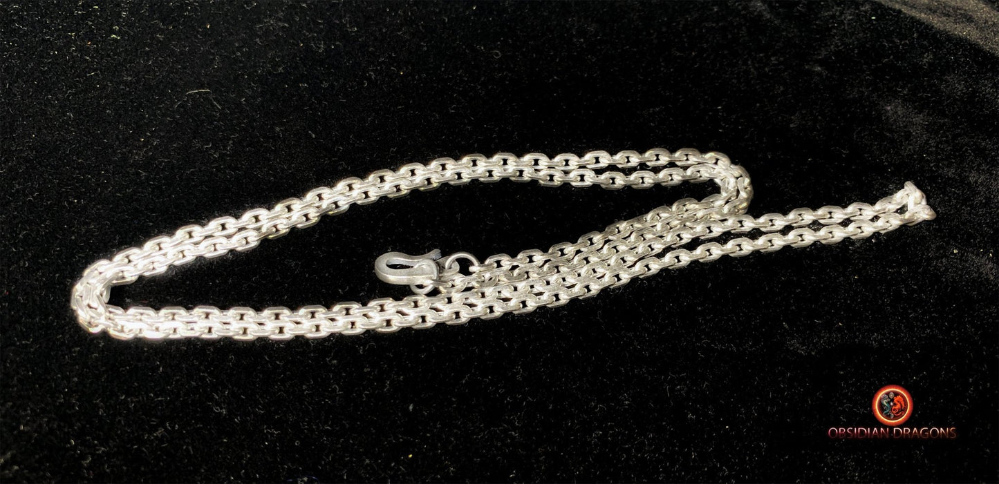 Chaîne en argent 925- Maille forçat- 64cm | obsidian dragons
