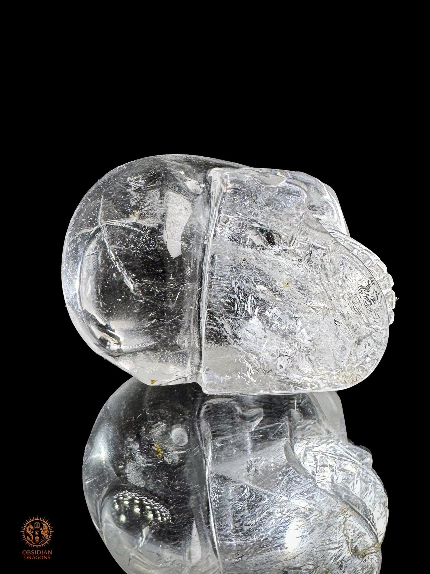Crâne de cristal himalayen - Cristal de roche du Népal - obsidian dragons