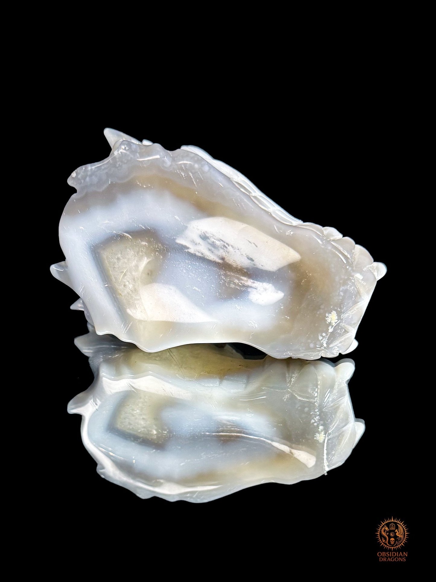 Crâne de dragon en géode de quartz, agate - Axe cristallin - obsidian dragons