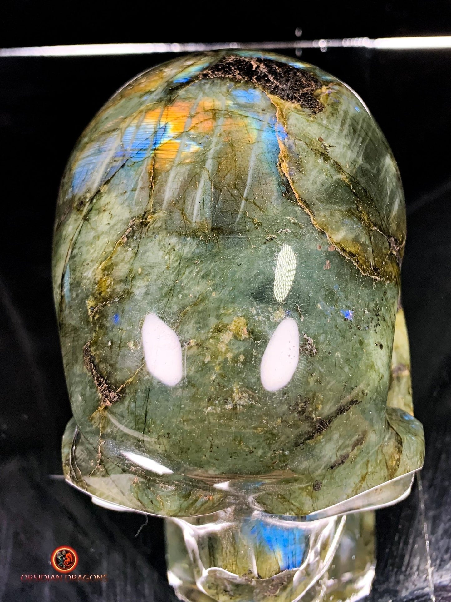 Crâne de Cristal en Labradorite - Unique et Naturel | obsidian dragons