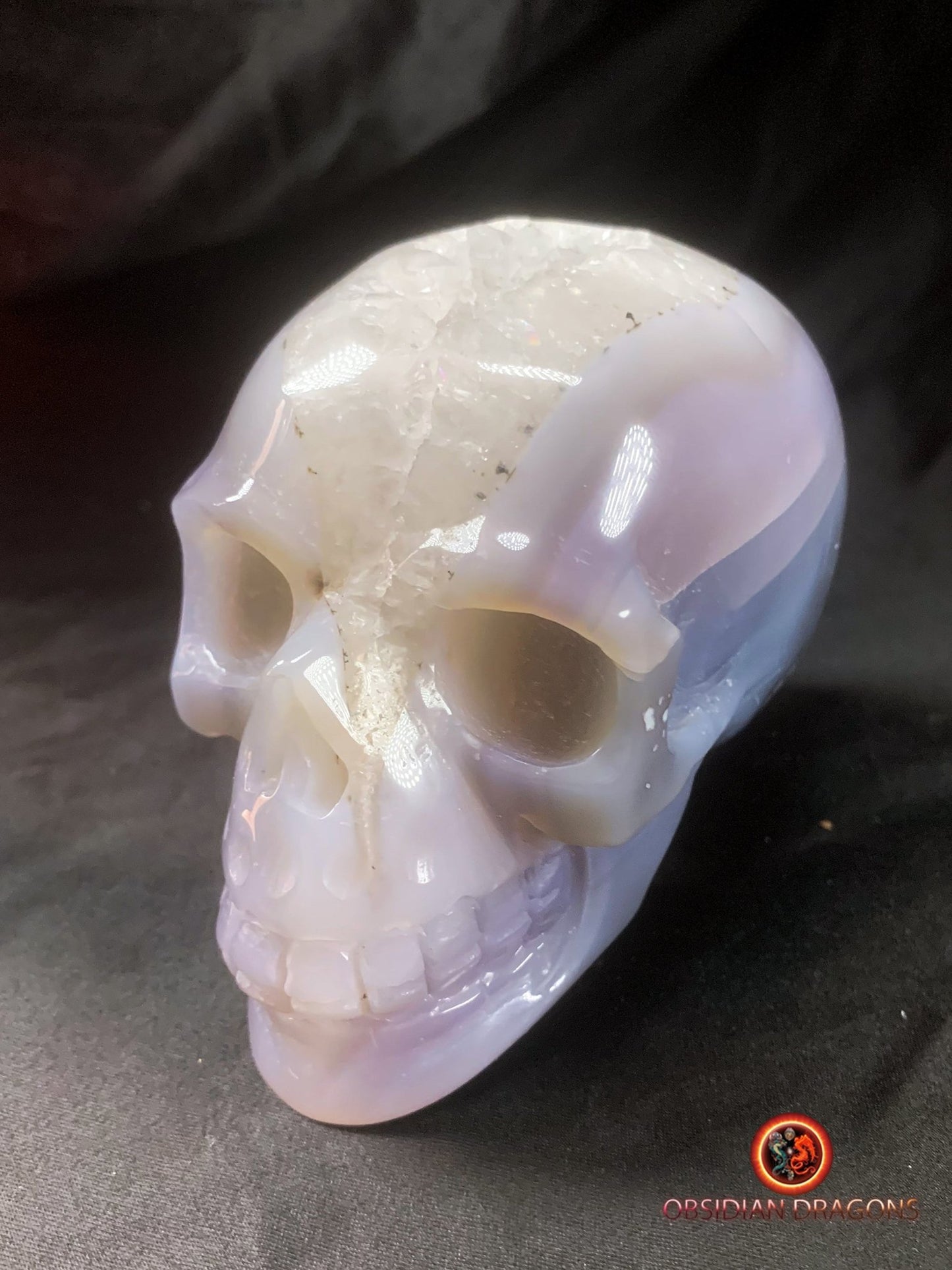 Crâne de cristal- Géode de quartz- Unique | obsidian dragons