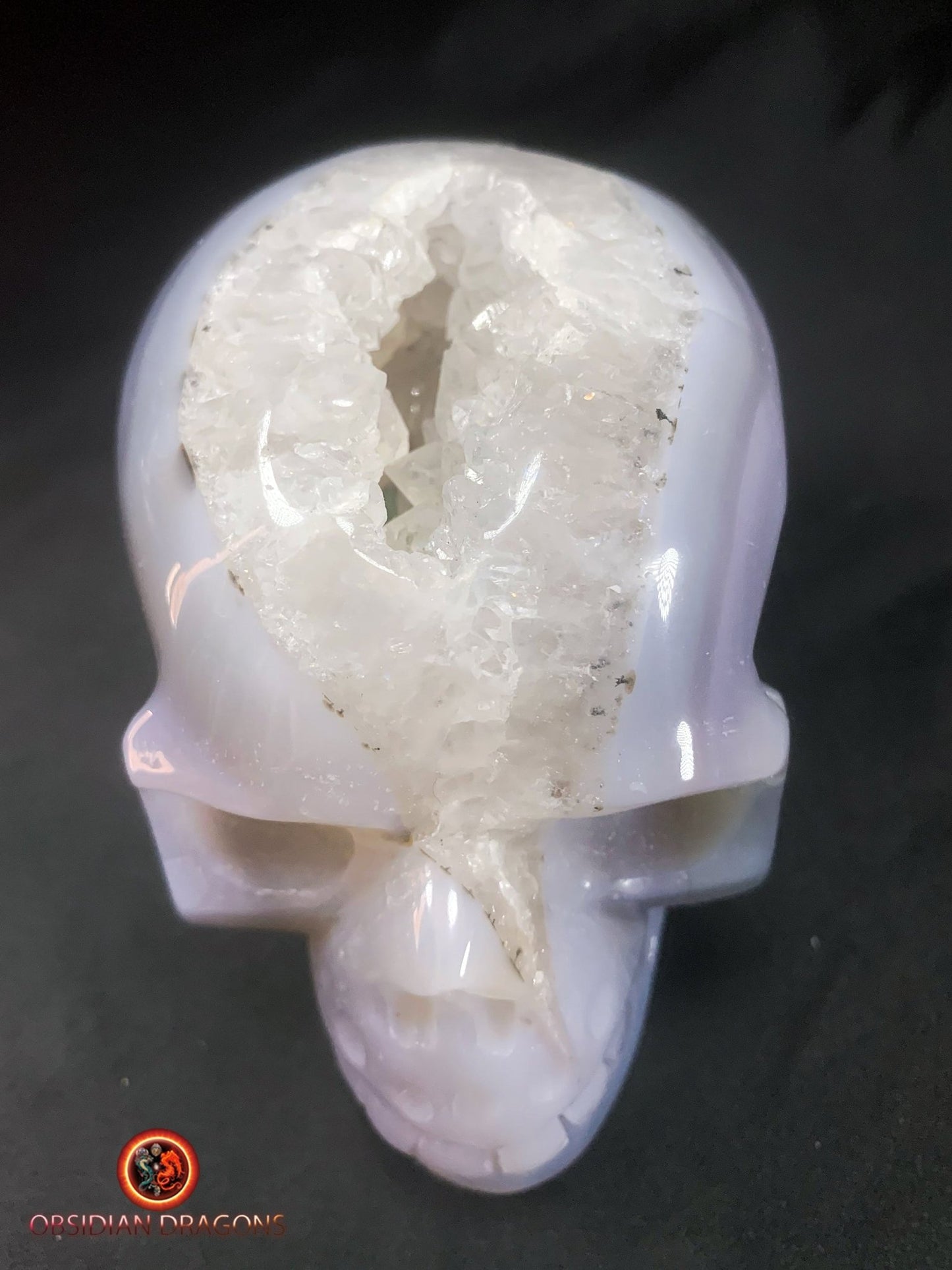 Crâne de cristal- Géode de quartz- Unique | obsidian dragons