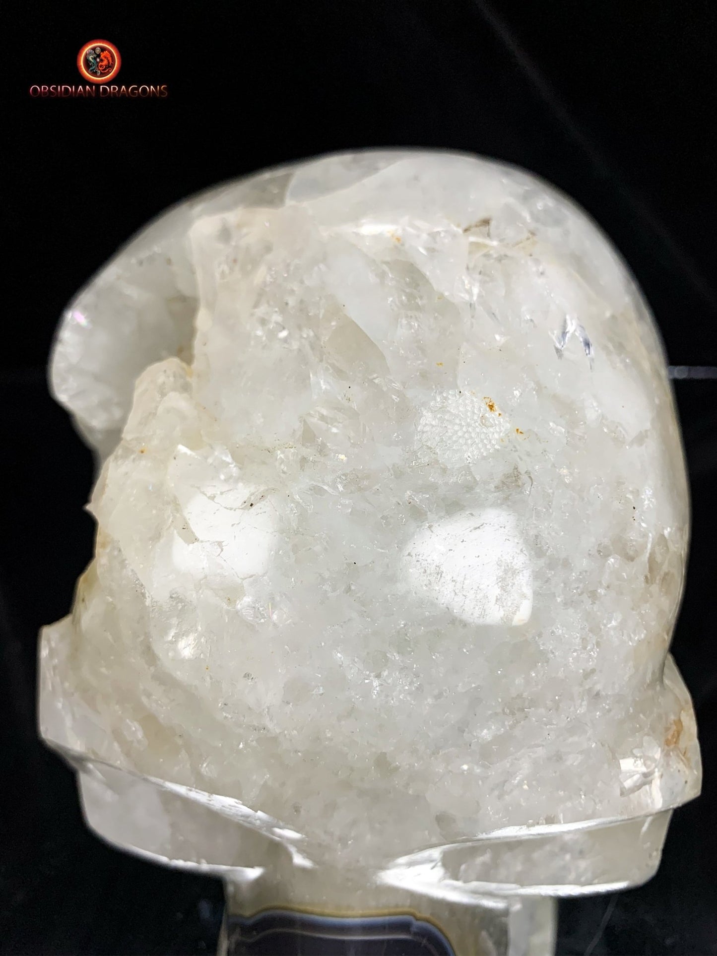 Très grand crâne de cristal- Géode de quartz | obsidian dragons