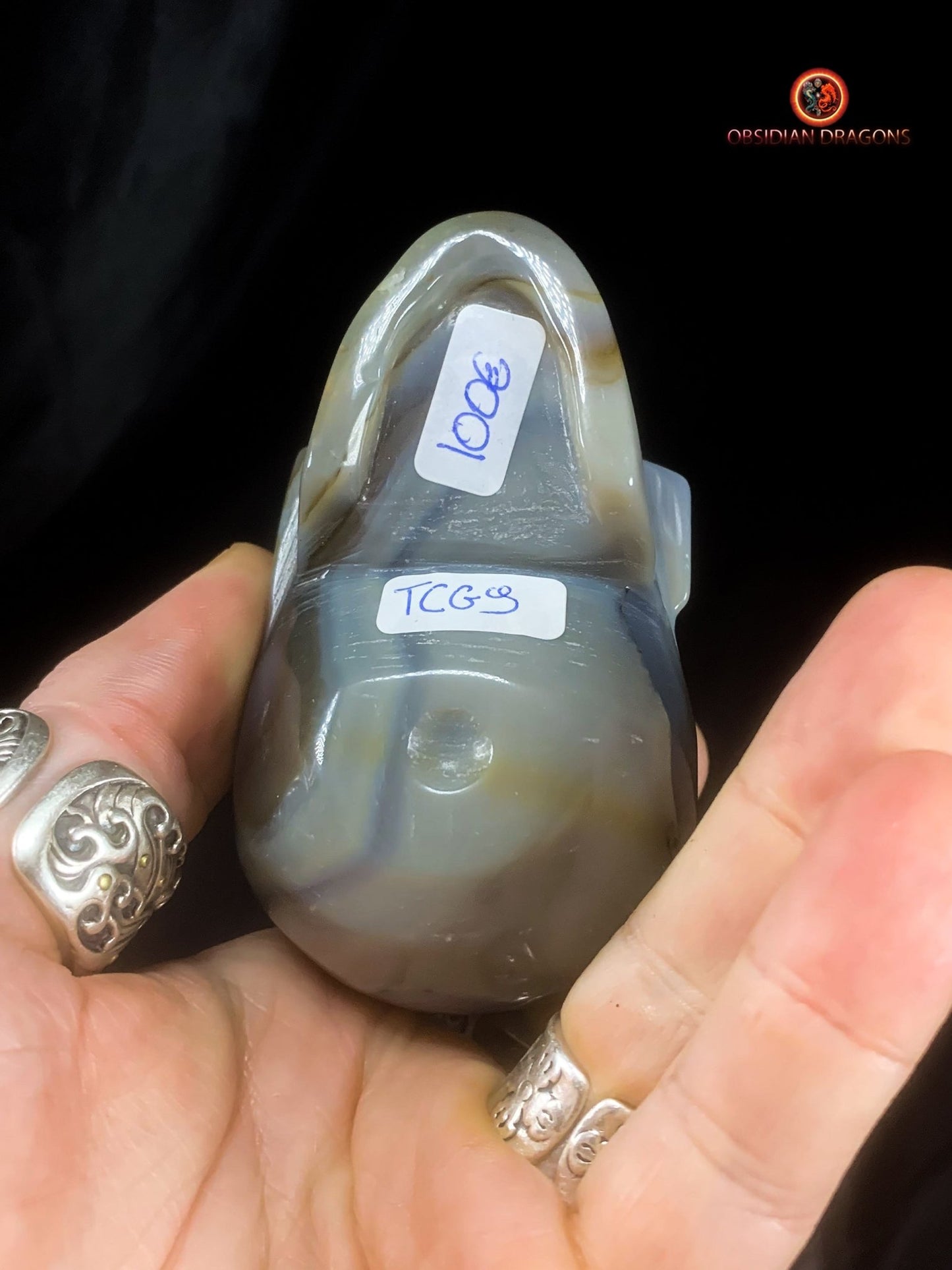 Authentique crâne de cristal - géode de quartz | obsidian dragons