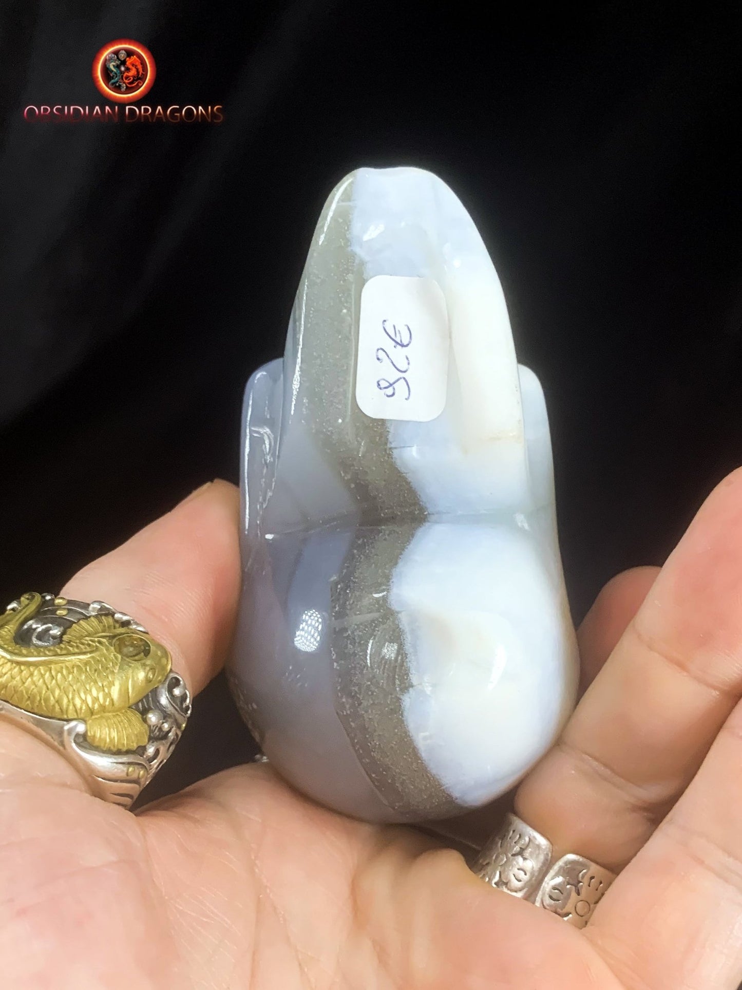 Crâne de cristal unique- Geode de quartz | obsidian dragons