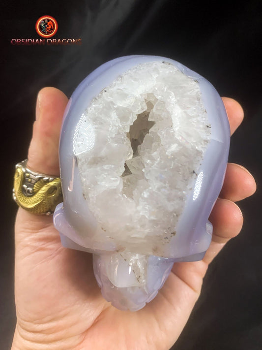 Crâne de cristal- Géode de quartz- Unique | obsidian dragons
